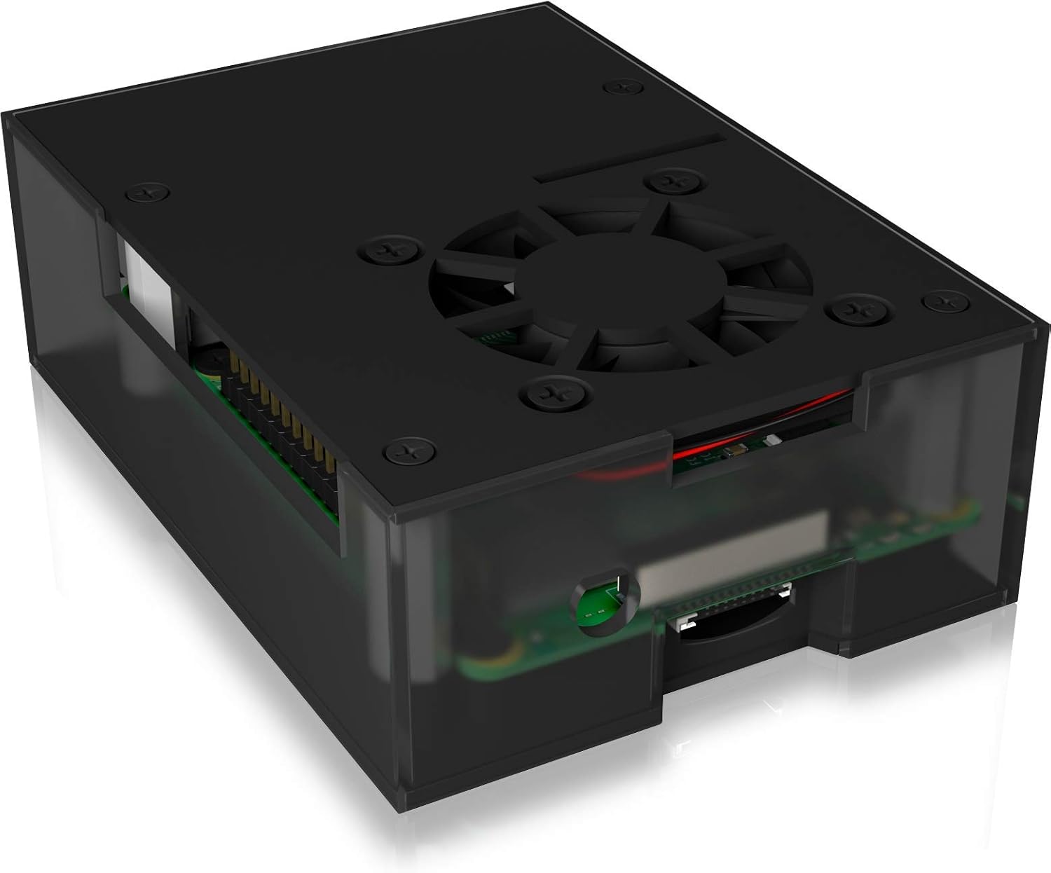 ICY BOX 60603 BOX Raspberry Pi 4 Case with Fan, Plastic Frame with Aluminium, Heatsink, VESA, Black - Image 3