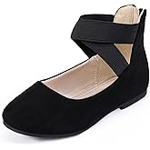 Hehainom Girls Dress Shoes Toddler Little Kids Gracy Ballet Mary Jane Ballerina Flats with Elastic Ankle Strap