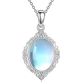 AINFQY Celtic Knot Necklace 925 Sterling Silver Moonstone Necklace Irish Celtic Pendant Jewelry Gifts for Women
