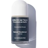 Freedom on Earth Natural Deodorant Roll-On, Coconut &amp; Ocean - Aluminum Free | 24hr Protection, Glass Bottle, Vegan &amp; Cruelty Free, 100% Recyclable, for Men &amp; Women