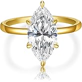 AVECON 3.5CT Marquise Cut Engagement Ring for Women, Wedding Promise Cubic Zirconia Band, 14K Gold/White Gold Plated Simulated Diamond Rings Size 5-9