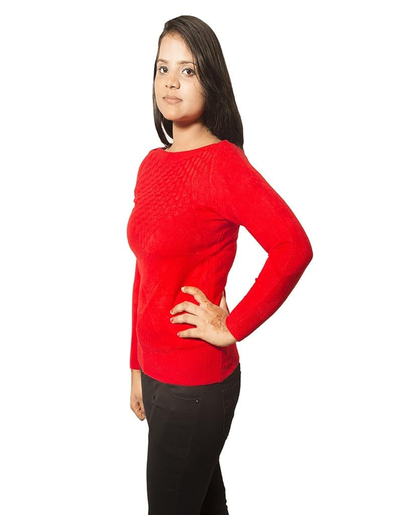 mitra creations elo-m-elo collection fish-gills collection classic sweater-cum-top for women