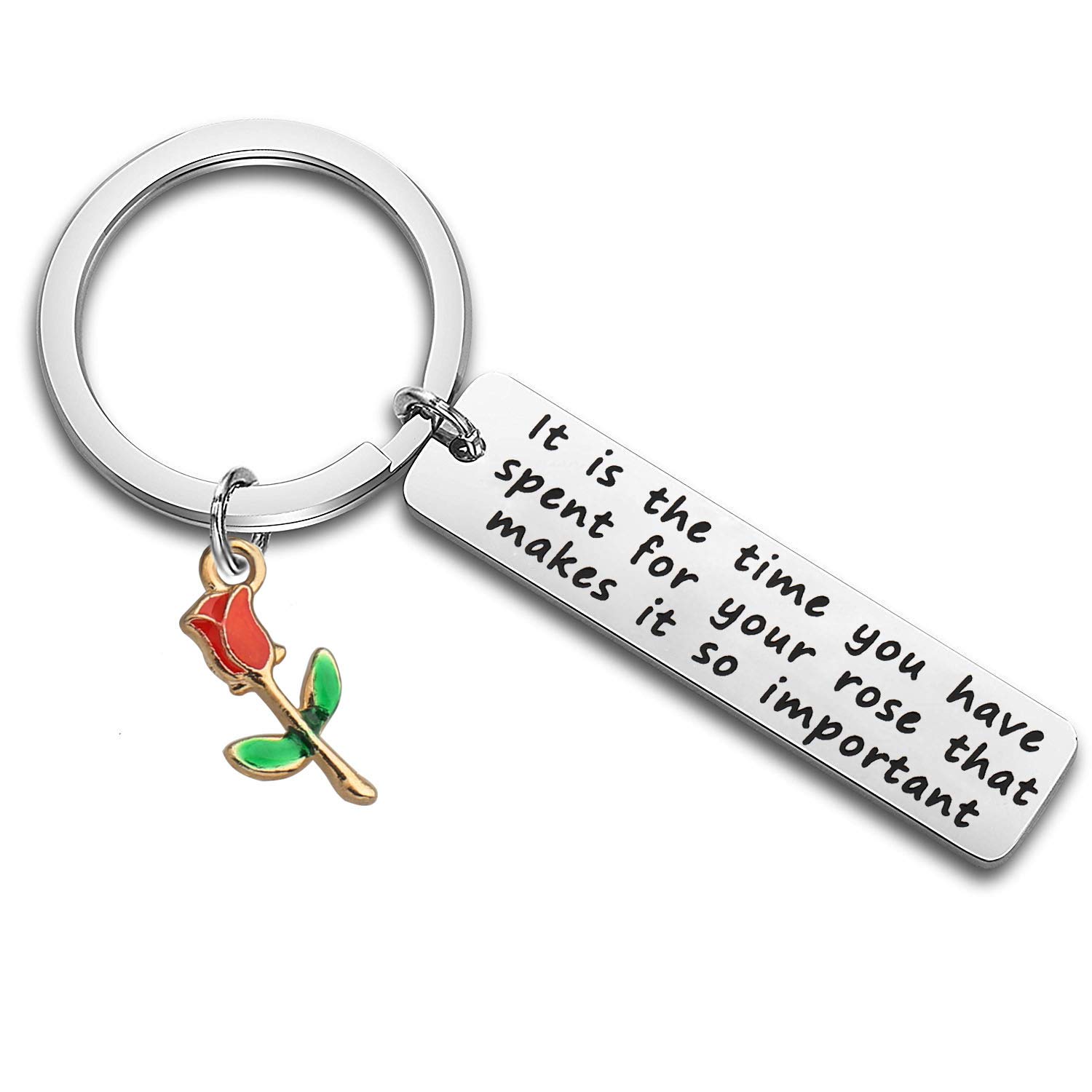 MYOSPARK The Little Prince Quote Keychain It Is The Time You Spent On Your Rose That Makes Your Rose So Important For Boyfriend Husband (Little Prince Quote Keychain)