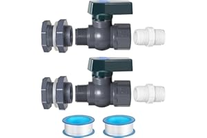 KaiCarnte 2 Pack Rain Barrel Diverter Kit,3/4''Rain Barrel Spigot,Adapter for Garden Barrels, DIY Barrels,Water Tanks, Aquariums,Tubs,Pools