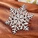 EleQueen Women's Clear Austrian Crystal Winter Snowflake Brooch Pin Silver-tone