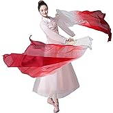 WJPUUS 1 Pair(Left+Right) Belly Dance Fan Artificial Silk Bamboo Fans,Colorful Dancing Fabric Fans,Long Folding Imitated Silk Fans,for Dancing Show Arts,Length 180cm Width 90cm.