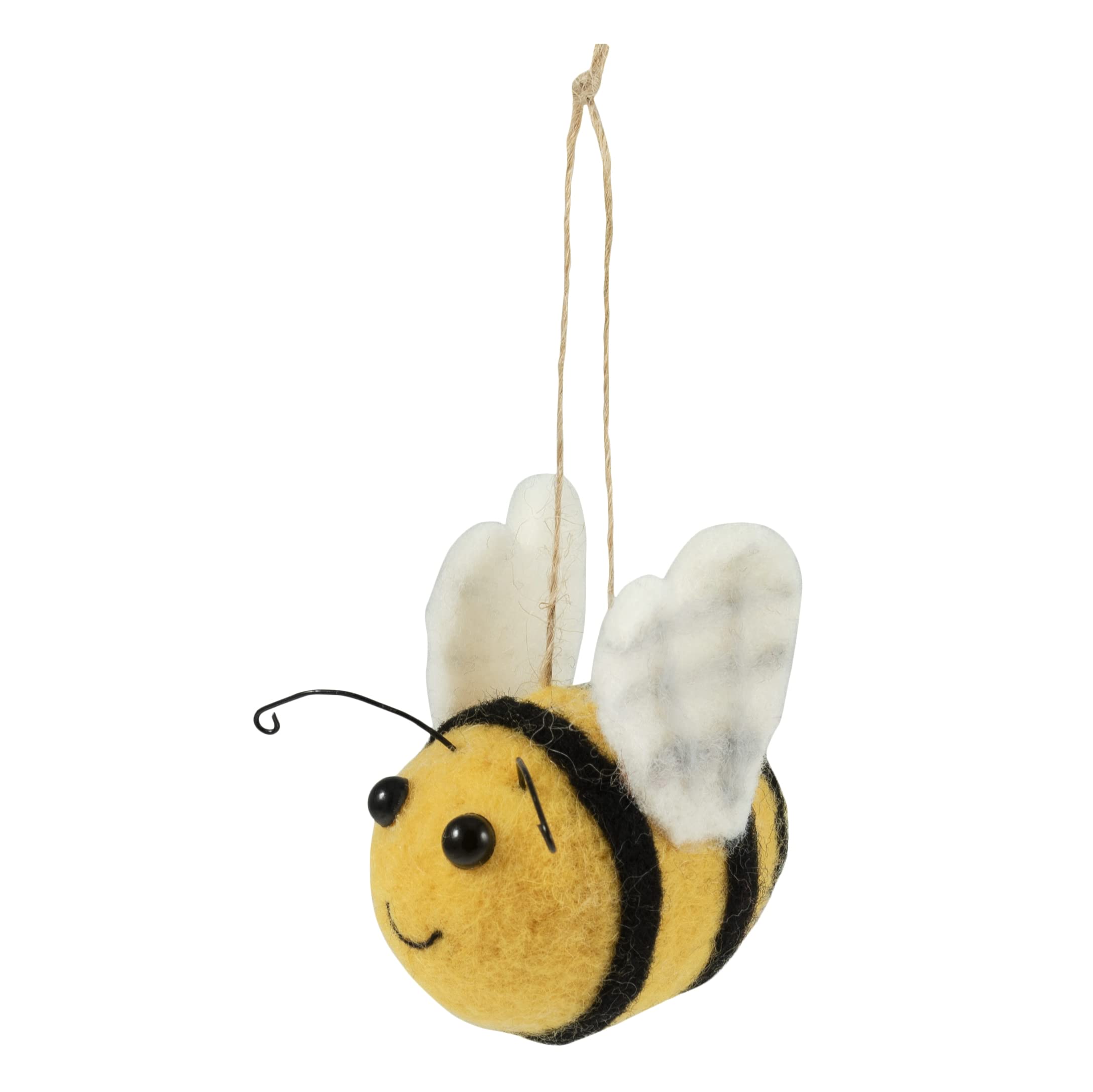 Trimits Needle Felting Craft Kit, Includes Roving Wool Needle Stuffing Instructions, Bee, Yellow