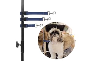 DISCPETSEC Pet Dog Grooming Table Arm Accessories - Dog Grooming Arm Extension Straps Dog Loops Dog Grooming Loops Extender Waterproof Pet Dog Grooming Supplies (Blue, 3 Pack)