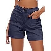 Rasutina Women Stretchy Jean Shorts High Waisted Denim Shorts for Women Chino Cargo Shorts Women's Summer Jorts