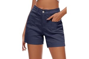 Rasutina Women Stretchy Jean Shorts High Waisted Denim Shorts for Women Chino Cargo Shorts Women's Summer Jorts