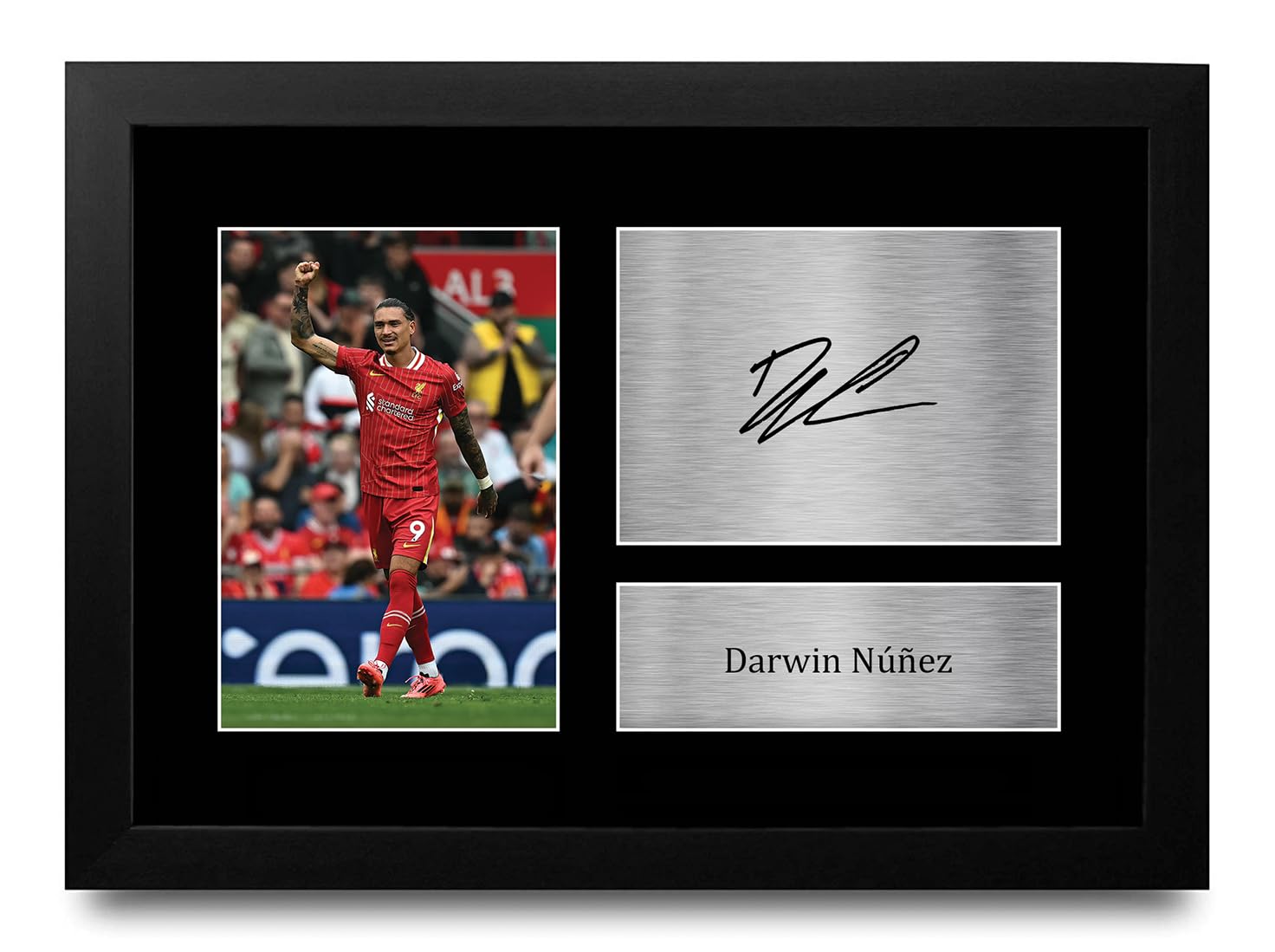 HWC Trading FR A4 Darwin Nunez Liverpool Gifts Printed Signed Autograph Picture for Football Fans and Supporters - A4 Framed