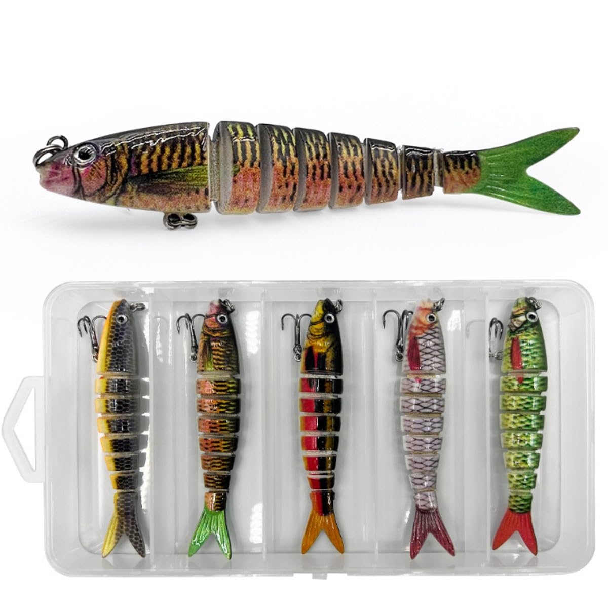HOUSON 5-Piece Fishing Lure Set - Wobbler, Saltwater & Freshwater, Pike, Trout, Perch, Salmon