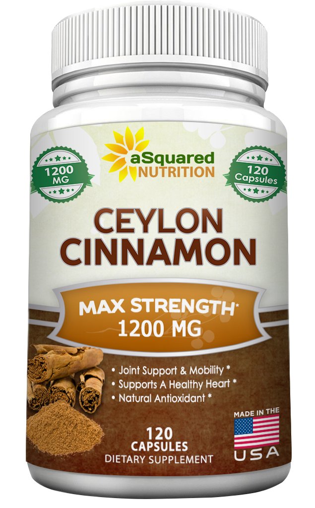 Natural Ceylon Cinnamon 1200mg 120 Capsules, True Cinnamon from Sri