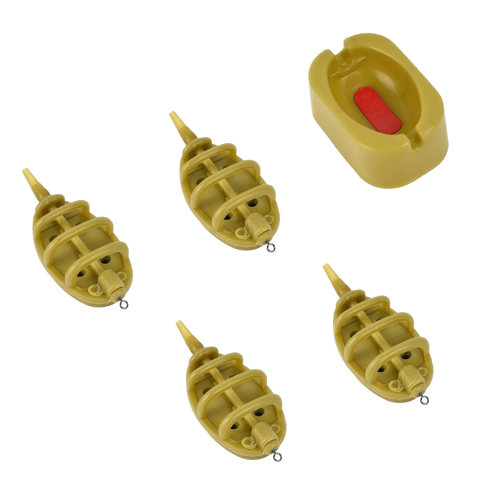 Flat Inline Method Feeder, Fishing Inline Feeders with Quick Release Mould Drennan Method Feeder Fishing Accessories (15g 20g 25g 35g)