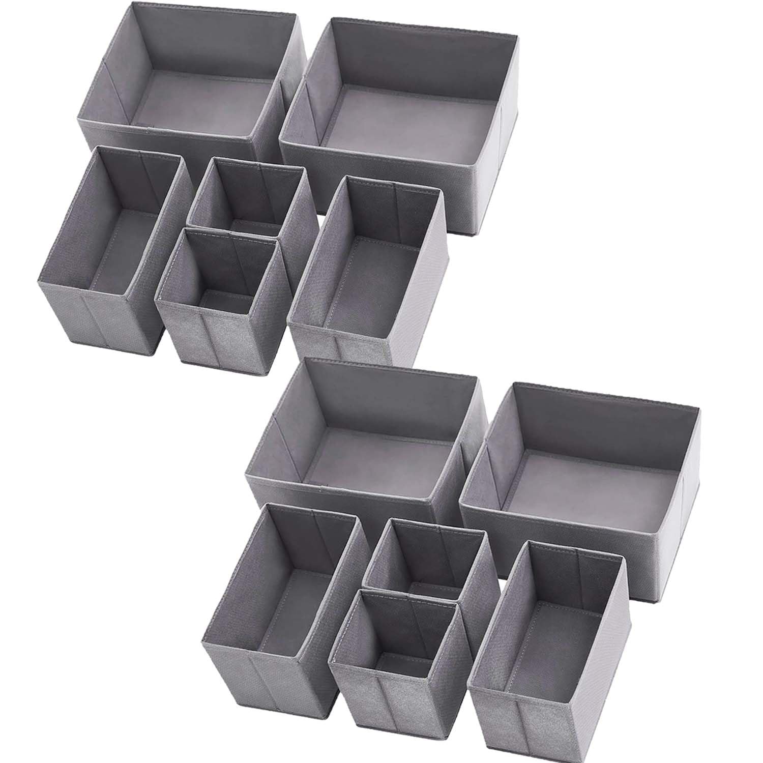 Kiswleon Clothes Drawer Organisers,12-Piece Drawer Dividers, Folding Wardrobe Drawer Divider Clothe for Bedroom Fabric Underwear Organiser,Shirt,Socks,Underwear,Clothes Organiser for Wardrobe