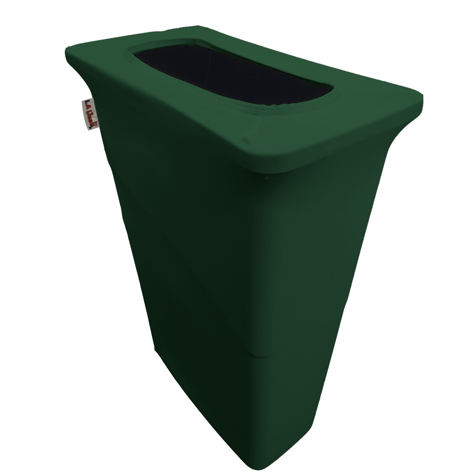 LA Linen Stretch Trash Can Cover for Slim Jim, Microfiber/Polyester/Spandex, Hunter Green, 23 gal