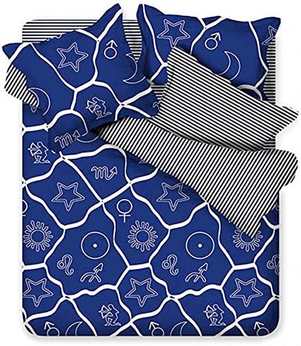 wiwanshop 3/4pcs Suit Polyester Fiber Constellation Pattern Bedding Sets ( 3pcs Suit Twin Size )
