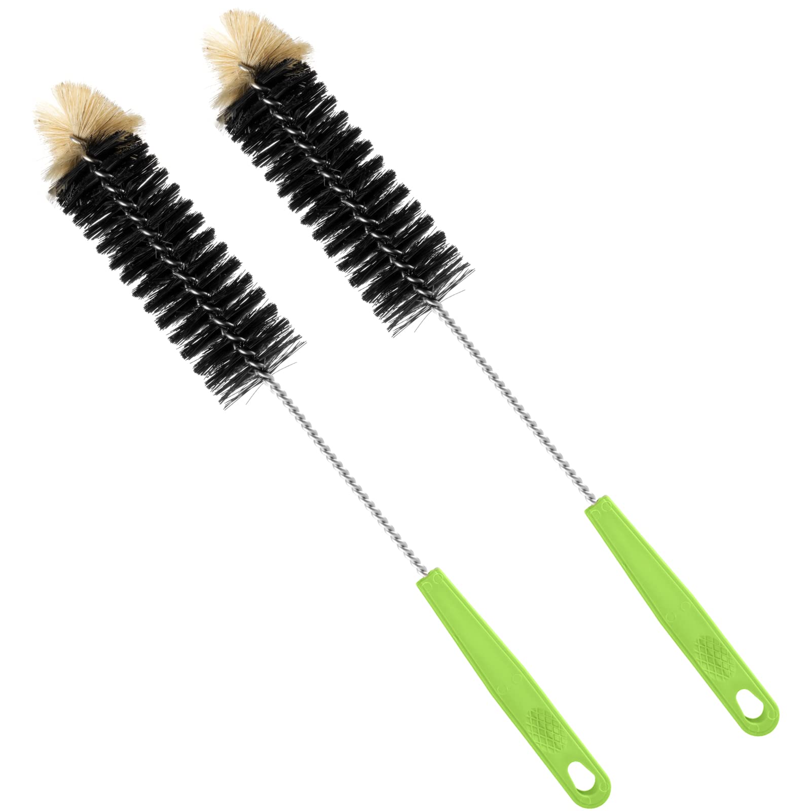 Bottle Brush,Long Bottle Cleaning Brush 17" Extra Long Brush for Washing Narrow Neck Beer, Wine,Tea Coffee Cup,Kombucha,Water Bottles,Decanter Flexible Bendable Brushes (A-black)