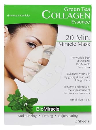 Download Amazon Com Bio Miracle Anti Aging And Moisturizing Face Mask Green Tea 5 Count Facial Masks Beauty PSD Mockup Templates