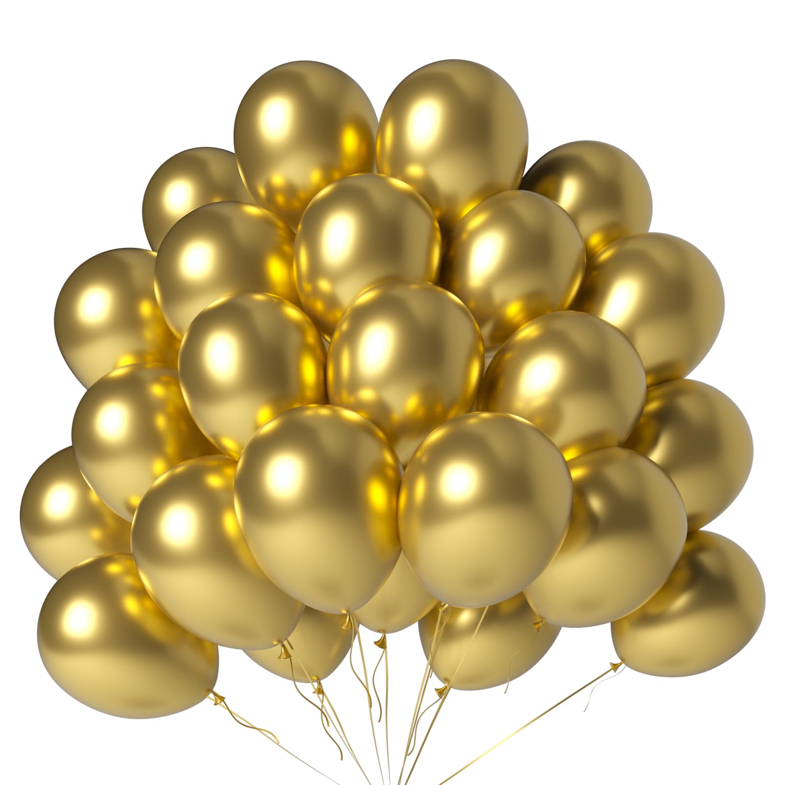 LYNSP Gold Balloons 100 Pack 12 Inch Shiny Metallic Gold Extra Thick Balloon for Birthday Wedding Graduation Anniversary Party Decoration