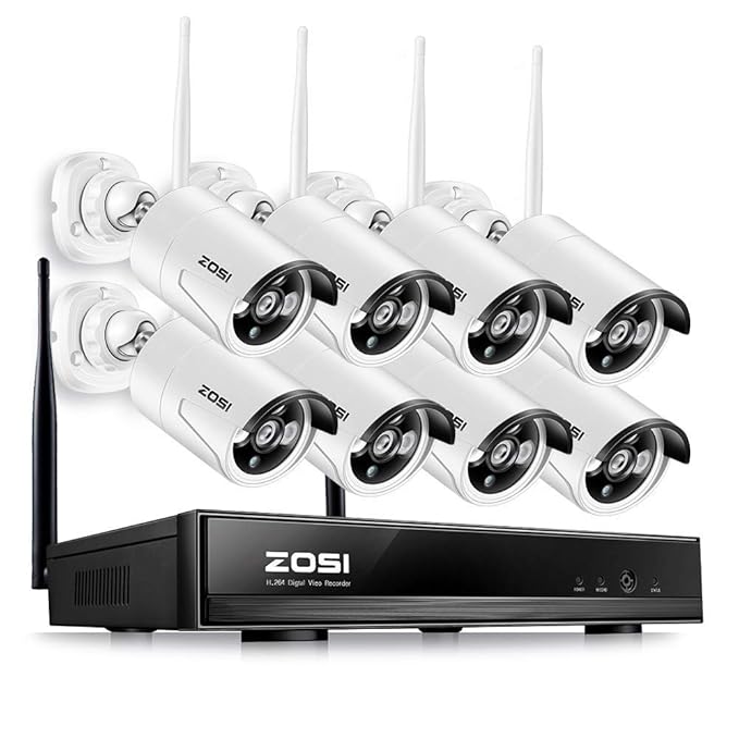 ZOSI 8CH 960P HD NVR Tag Nacht Funk Überwachungskamera Set ohne Festplatte CCTV Wireless Outdoor IP Netzwerk Video Überwachun