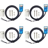 Haldzemo SN04-N Inductive Proximity Sensor Normally Open Sensing Focus Switch NPN NO with Support TL PL SN (Blue, 4 Pack)