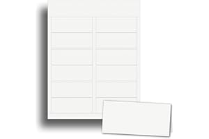 DESKTOP PUBLISHING SUPPLIES White Linen Textured Printable Place Cards for Table Setting - 25 Sheets / 150 Tent Cards - 6 per page 1 7/16" x 3 3/4" Printable Name Card Paper for Inkjet/Laser Printers