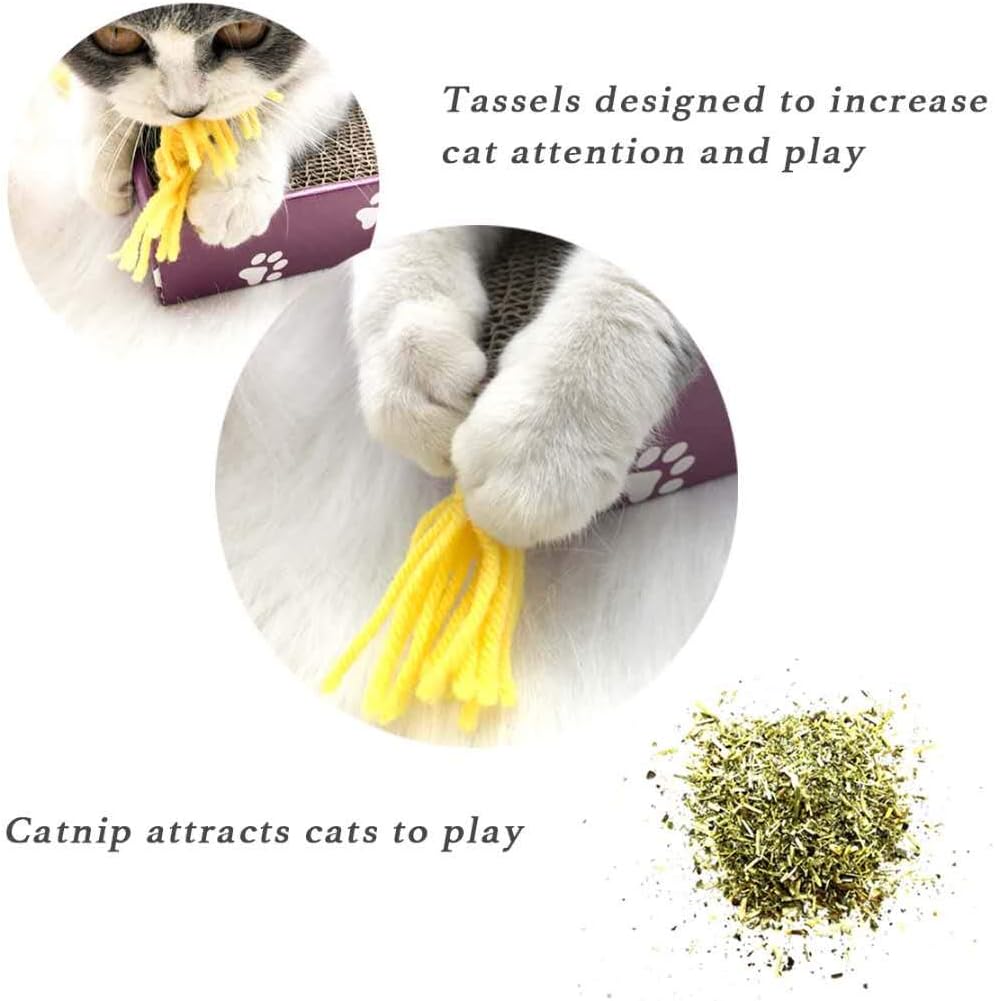 PEEKAB Cat Scratcher Cardboard Wide Cat Scratching Pad Reversible Cat Scratch Bad with Box Catnip Included 3 Pack Scratching Cardboard : Pet Supplies