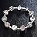 YOUFENG Love Beads Charms Bracelet for Women Snake Chain Unicorn Charm Flower Charms Bracelets Birthday Gifts for Her Pink Zircon