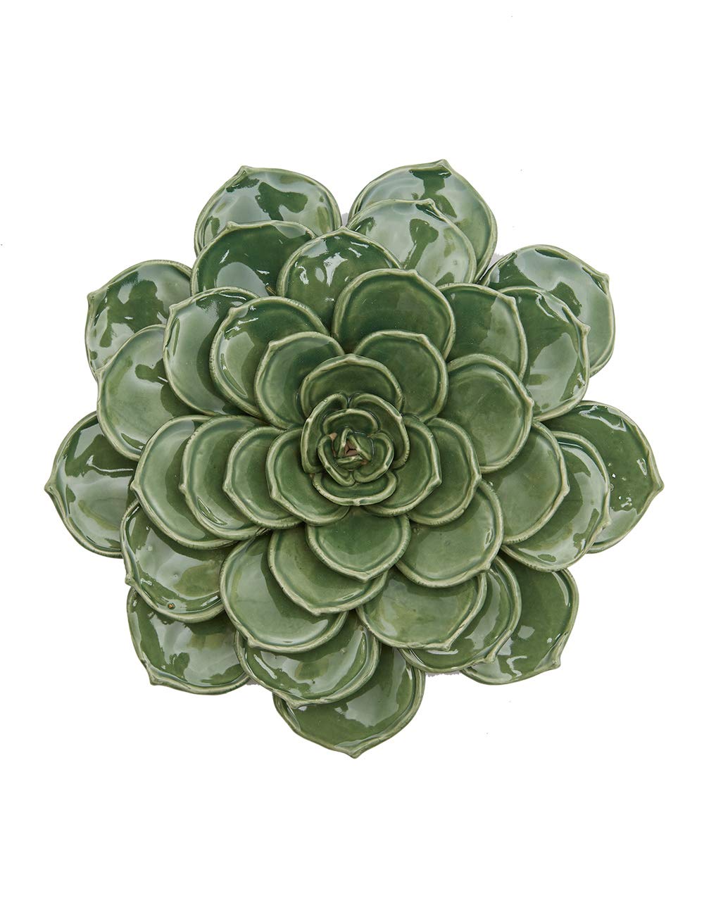 SEINHIJO Ceramic Wall Flower Wall Arts Sculpture Modern Decor Figurine Flower Gifts Ornament Home Statue Indoor Crafts Green 17cm
