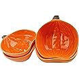 Pumpkin Ramekins Small Ceramic Pumpkin Bowls for Baking 6 Oz Oven Safe Mini Pumpkin Dish for Serving Dip and Sauce, 4pcs