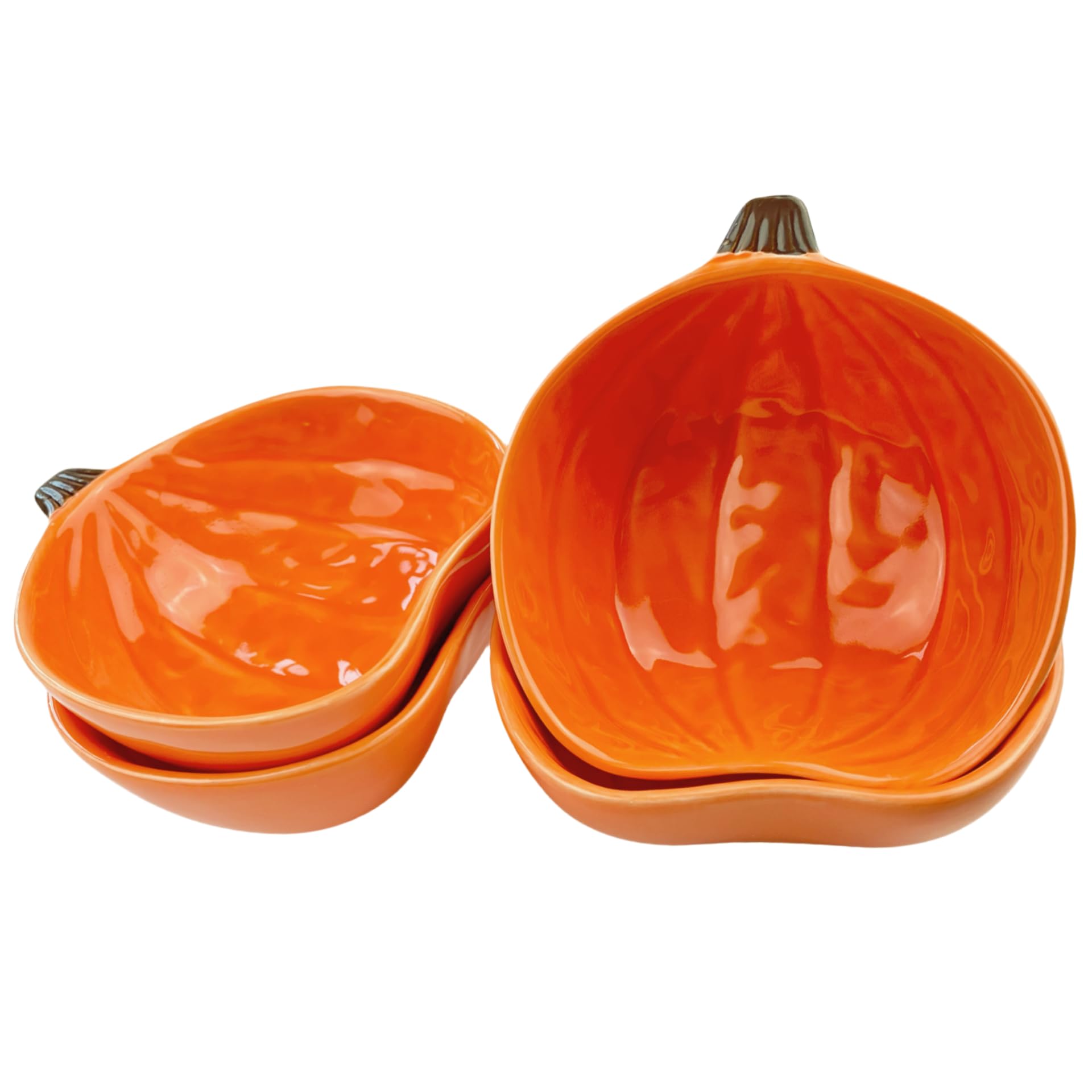 Photo 1 of Pumpkin Ramekins Small Ceramic Pumpkins Bowls for Baking 6 Oz Oven Safe Mini Pumpkin Dish for Serving Dip and Sauce, 4pcs