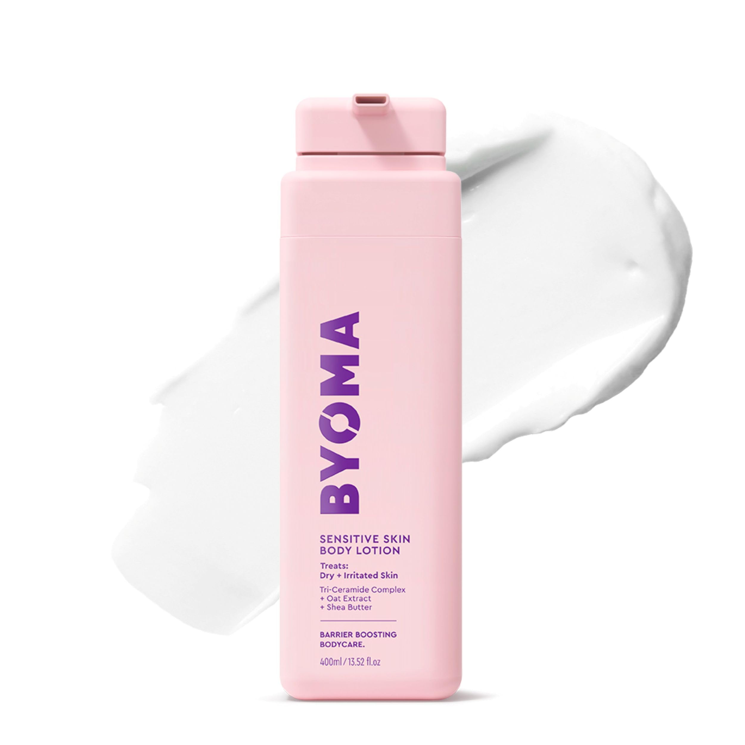 BYOMA Sensitive Body Lotion (400ml) For Sensitive, Dry and Irritated Skin - Fragrance-Free Moisturiser with Oat Extract and Shea Butter - Soothes and Relieves Itching - Skin Barrier Support