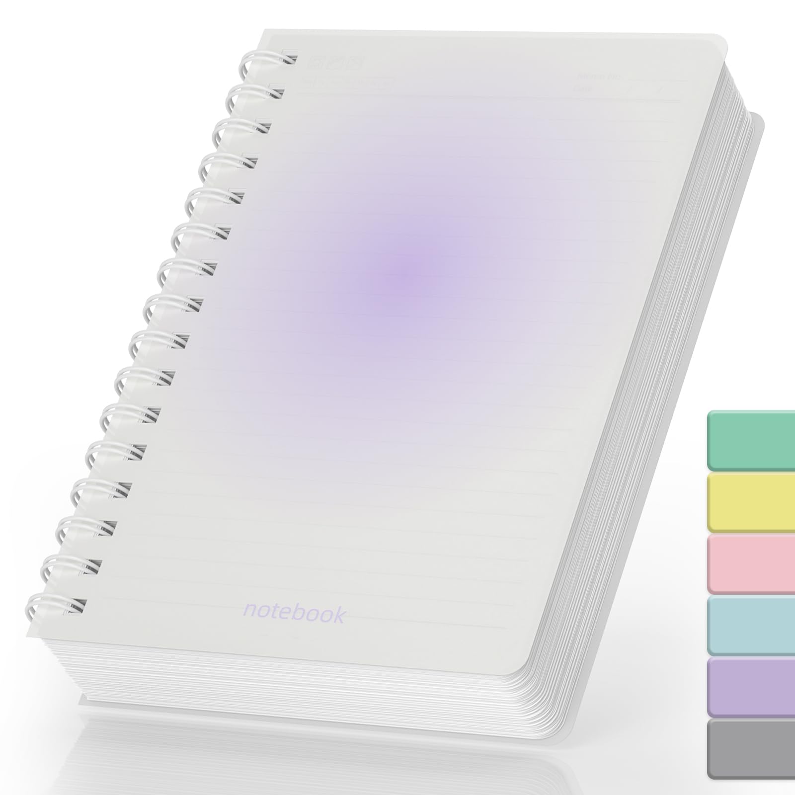 Smarpau A5 Lined Notebook 300 Pages, Wirebound Spiral Notebooks for Daily Writing with 100gsm Thick Lined Paper, College Ruled Notebook for Women Men Writing School Office, 14.5 x 21cm, Purple