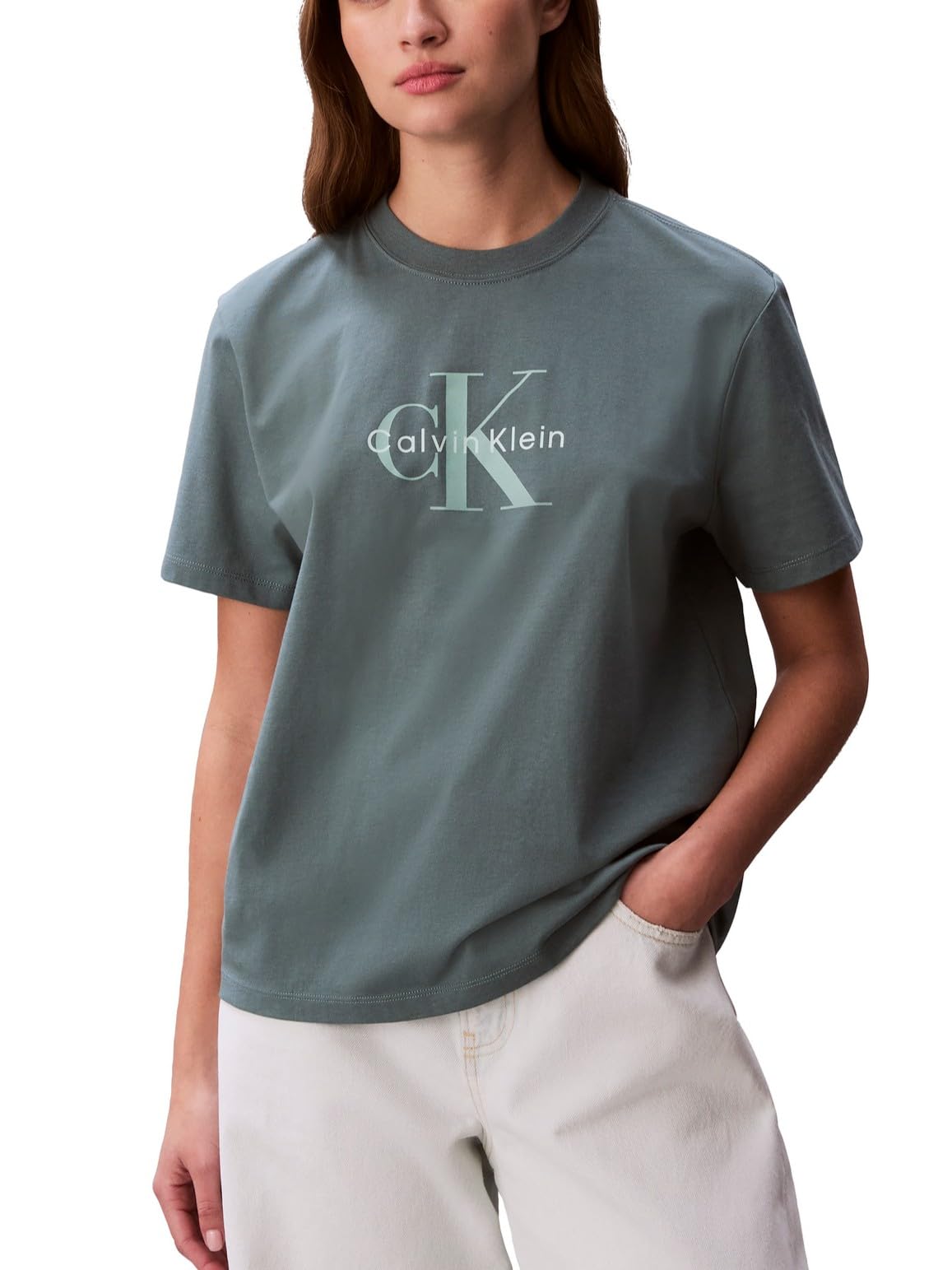 Calvin Klein Women’s Monogram Logo Crewneck T-Shirt