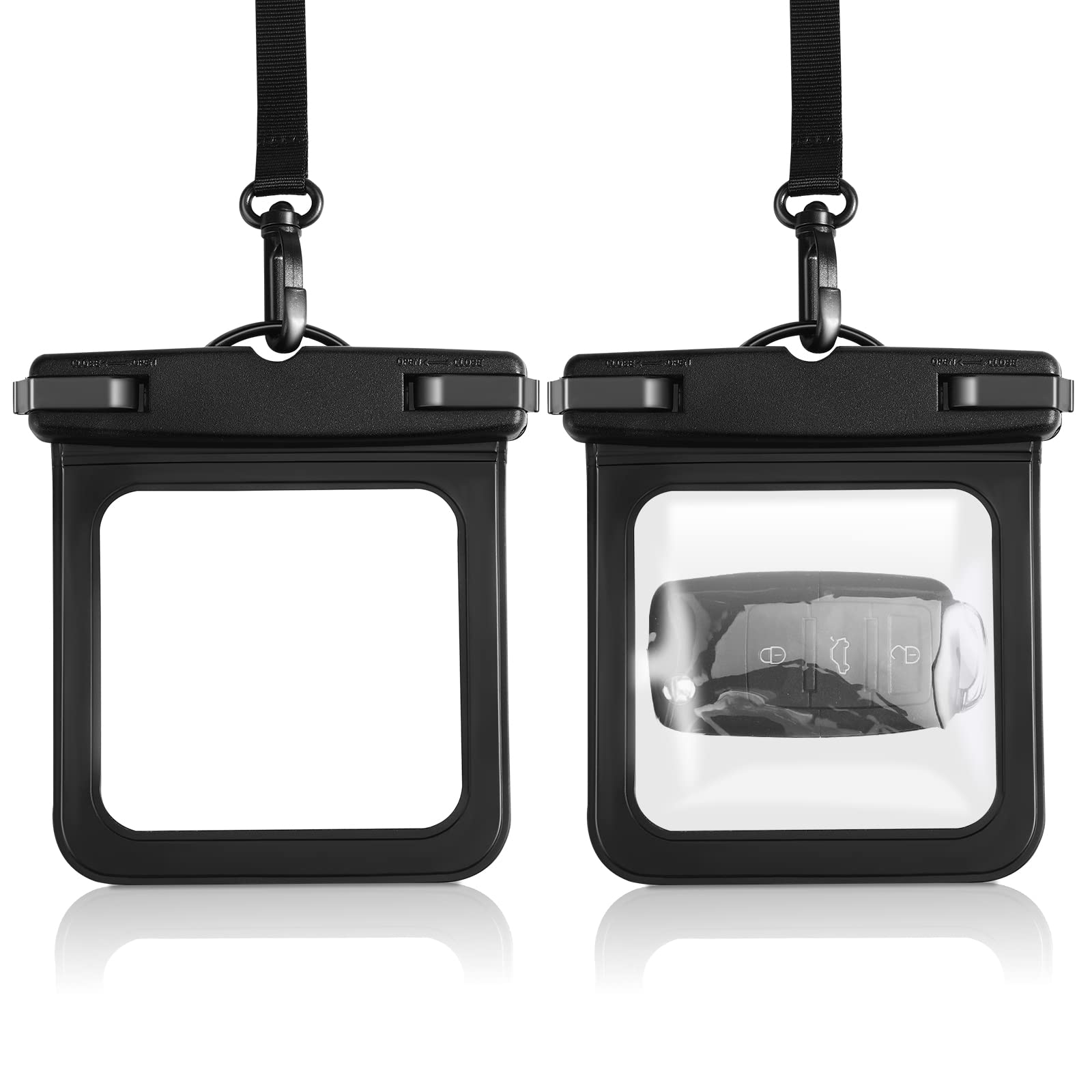 Photo 1 of Xuniea 2 Pack Waterproof Car Key Fob Case Floating Keys Holder Pouch Holder Waterproof Small Pouch for ID Badge Credit Card License Water Sports, Clear