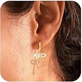 Gold/Silver Bow Earrings for Women, Post Ribbon Knot Earring Bow Stud Earrings Daily Jewelry