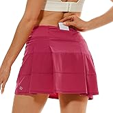 HODOSPORTS Womens Pleated Tennis Skirt Built-in Short Mini Golf Skort Athletic Skirt with 3 Pockets Workout Pickleball