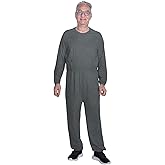 Codida Adaptive Men's Security Back-Zip Jumpsuit - Easy Care Romper for Elderly & Limited Mobility