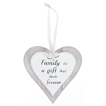 Mr Crimbo Grey Wooden Heart Shape Hanging Christmas Decoration