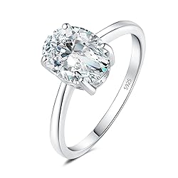 JewelryPalace Oval Cut 2ct Cubic Zirconia