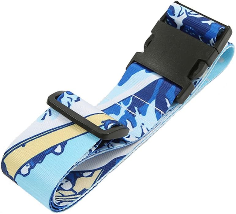 Colorpole Design Luggage Strap Adjustable Lock Suitcase 68' Inch (Blue Fuji)