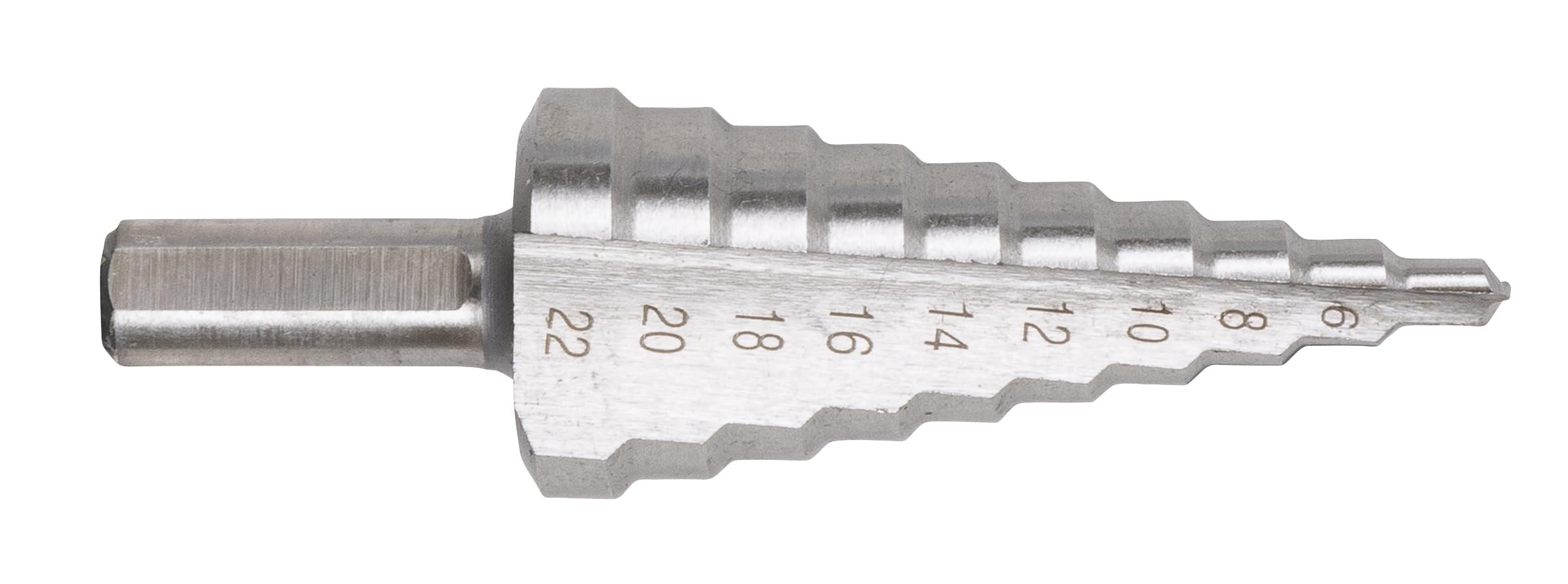 Sealey AK4744 HSS 4341 Step Drill Bit 4-22mm Double Flute, Silver