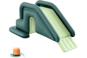 PVC Inflatable Water Slide with Air Pump – Pool Slide for Outdoor Indoor Backyard Garden (Green)
