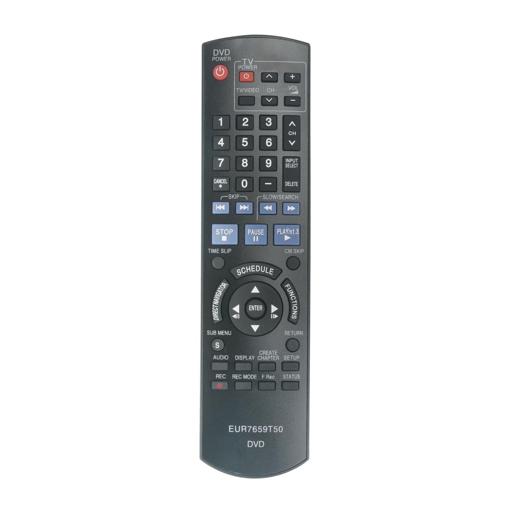 AULCMEET EUR7659Y60 Replacement Remote Control Compatible with Panasonic DVD HDD Recorder DMR-EH50, DMR-EH55, DMR-EH55EC, DMR-EH55EG, DMR-EH65, DMR-EH55S EUR7659Y60