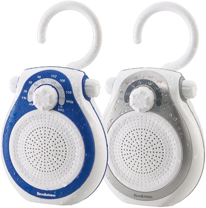 Brookstone Shower Tunes Water Proof Resistant Radio Am Fm Home Audio Theater Amazon Com