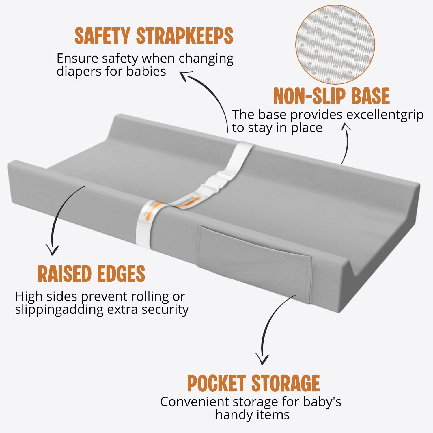 Vegan Leather Baby Changing Pad, Waterproof & Wipeable Soft Diaper Changing Mat 32