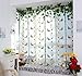 ICCO0 1 Piece Pastoral Tulle Window Roman Curtain Embroidered Sheer For Kitchen Living (A)