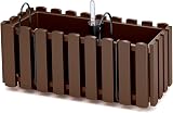 Prosperplast Boardee Fencycase Balcony Box with Watering System 580 mm Brown view 4