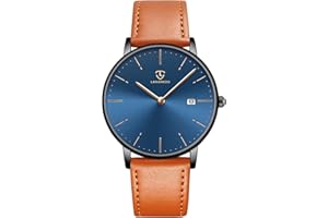 BEN NEVIS Watch, Mens Watch, Minimalist Fashion Simple Wrist Watch Analog Date with Leather Strap